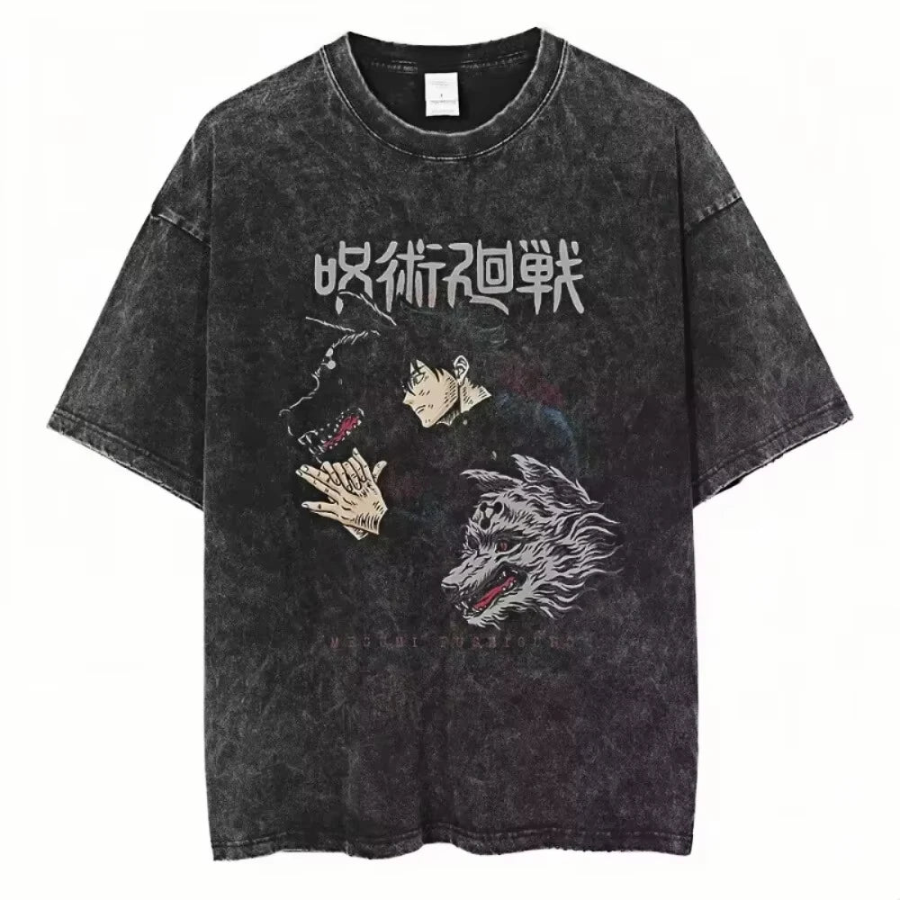 Gojo & Sukuna Acid-Wash Tee - Jujutsu Kaisen Shirt | Tekryu
