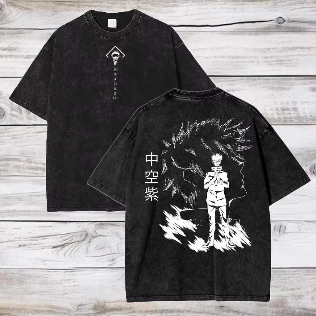 Gojo & Sukuna Acid-Wash Tee - Jujutsu Kaisen Shirt | Tekryu