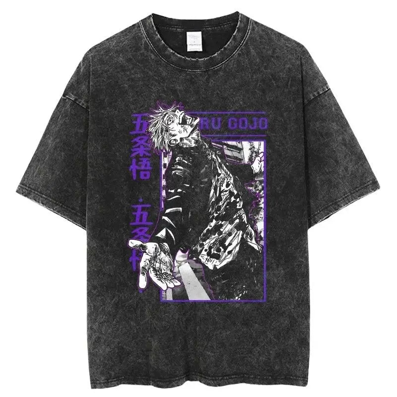 Gojo & Sukuna Acid-Wash Tee - Jujutsu Kaisen Shirt | Tekryu