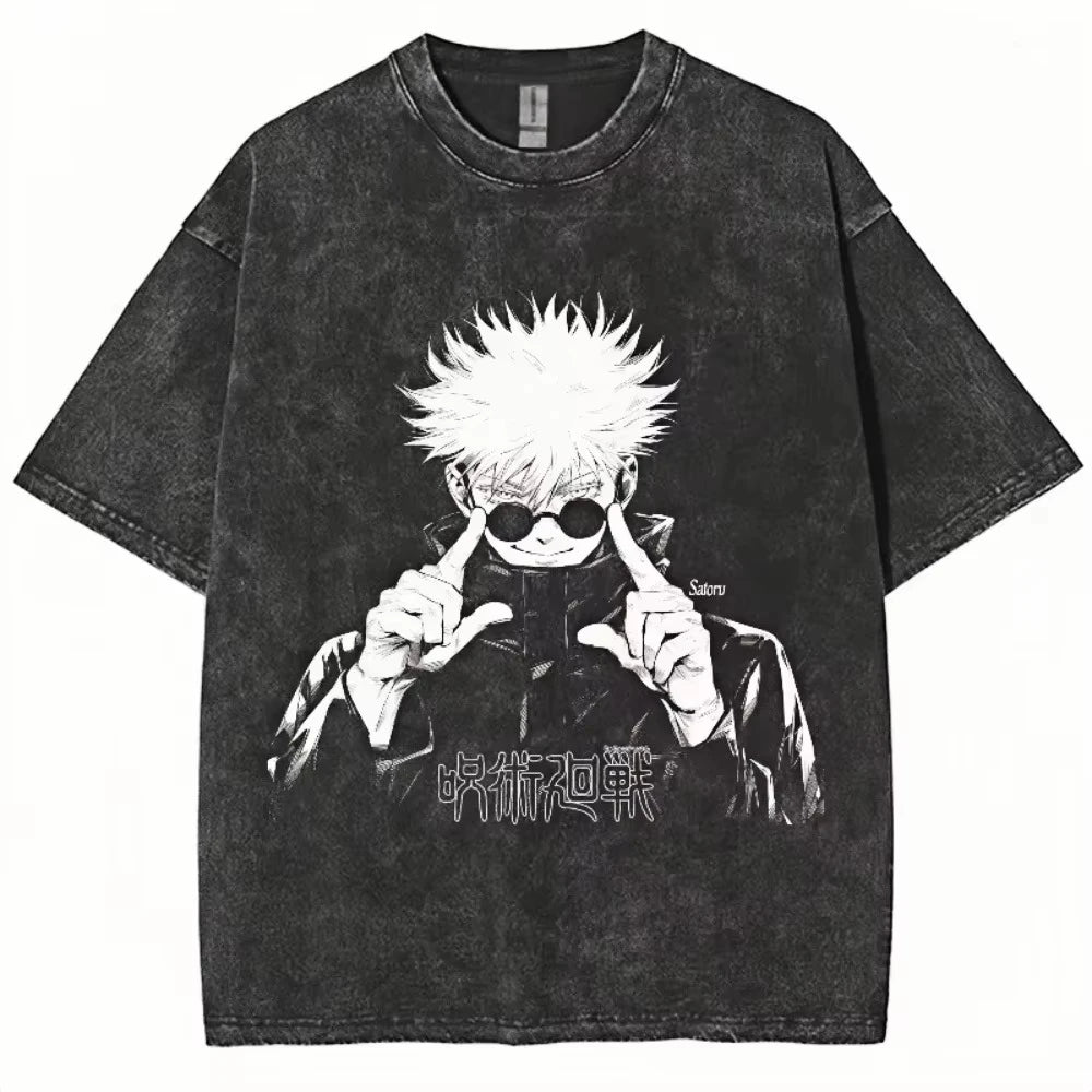 Gojo & Sukuna Acid-Wash Tee - Jujutsu Kaisen Shirt | Tekryu