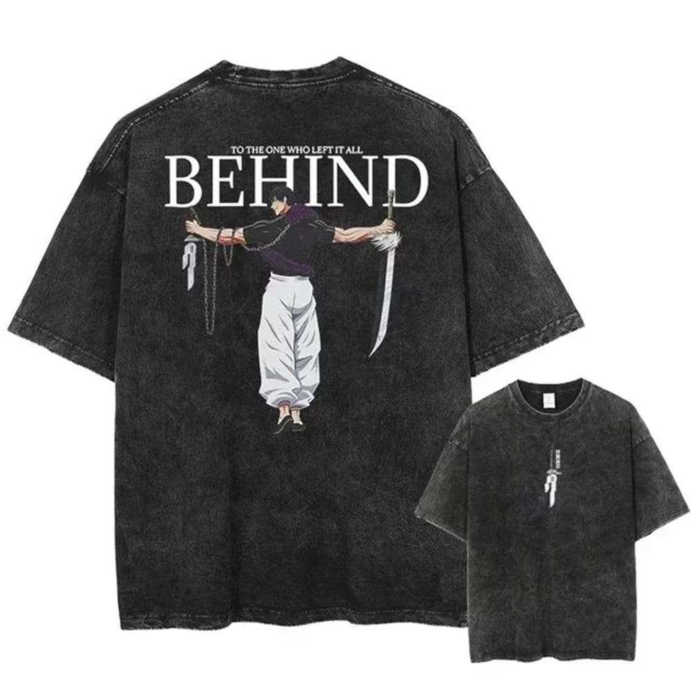 Gojo & Sukuna Acid-Wash Tee - Jujutsu Kaisen Shirt | Tekryu
