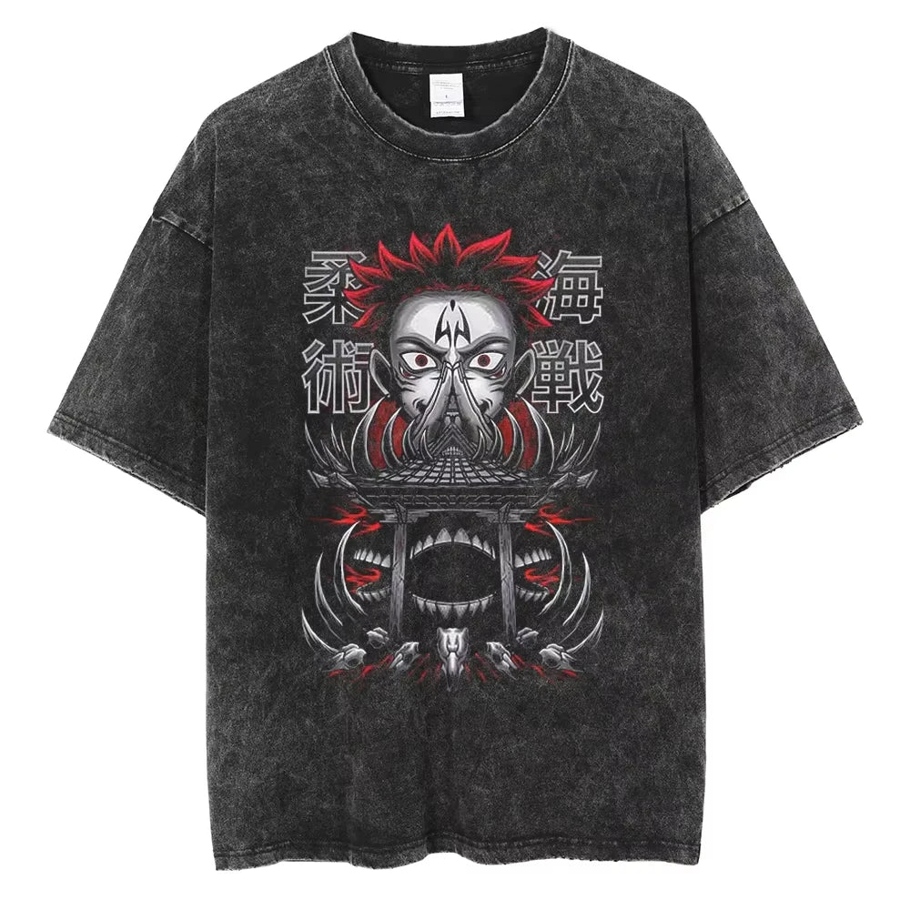 Gojo & Sukuna Acid-Wash Tee - Jujutsu Kaisen Shirt | Tekryu