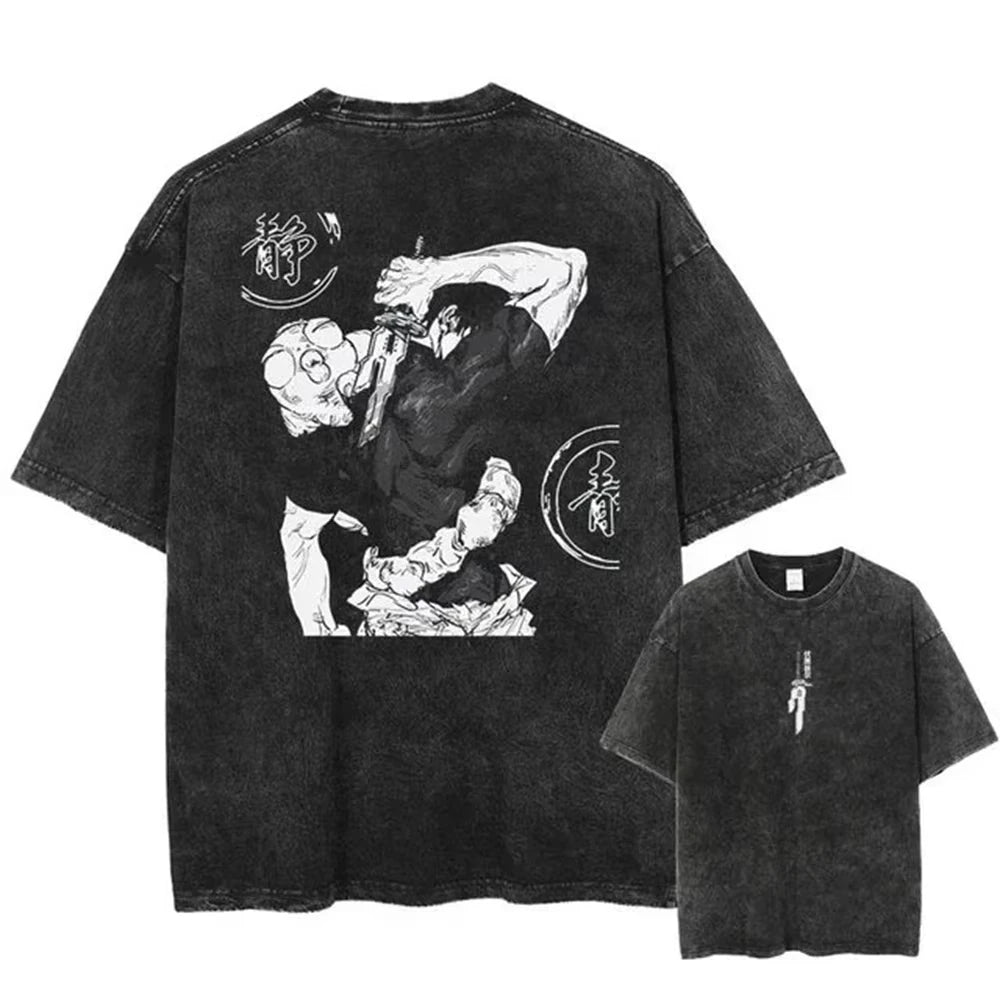 Gojo & Sukuna Acid-Wash Tee - Jujutsu Kaisen Shirt | Tekryu
