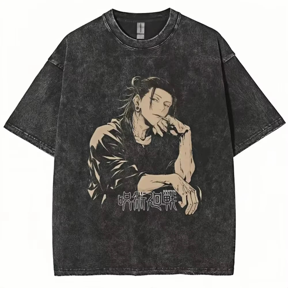 Gojo & Sukuna Acid-Wash Tee - Jujutsu Kaisen Shirt | Tekryu