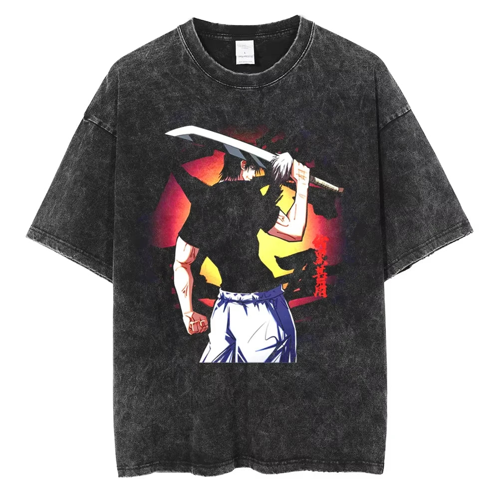 Gojo & Sukuna Acid-Wash Tee - Jujutsu Kaisen Shirt | Tekryu
