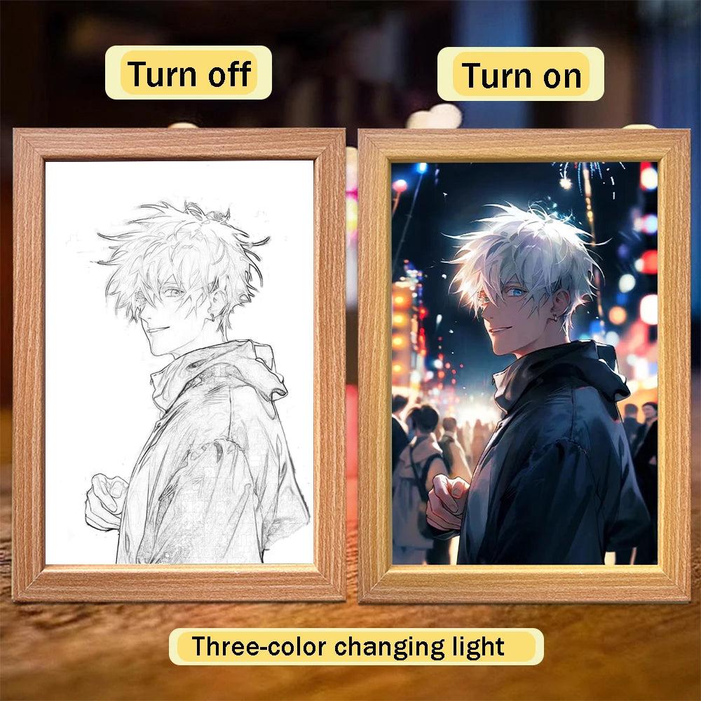Gojo Satoru LED Frame Lamp - Jujutsu Kaisen Decor | Tekryu