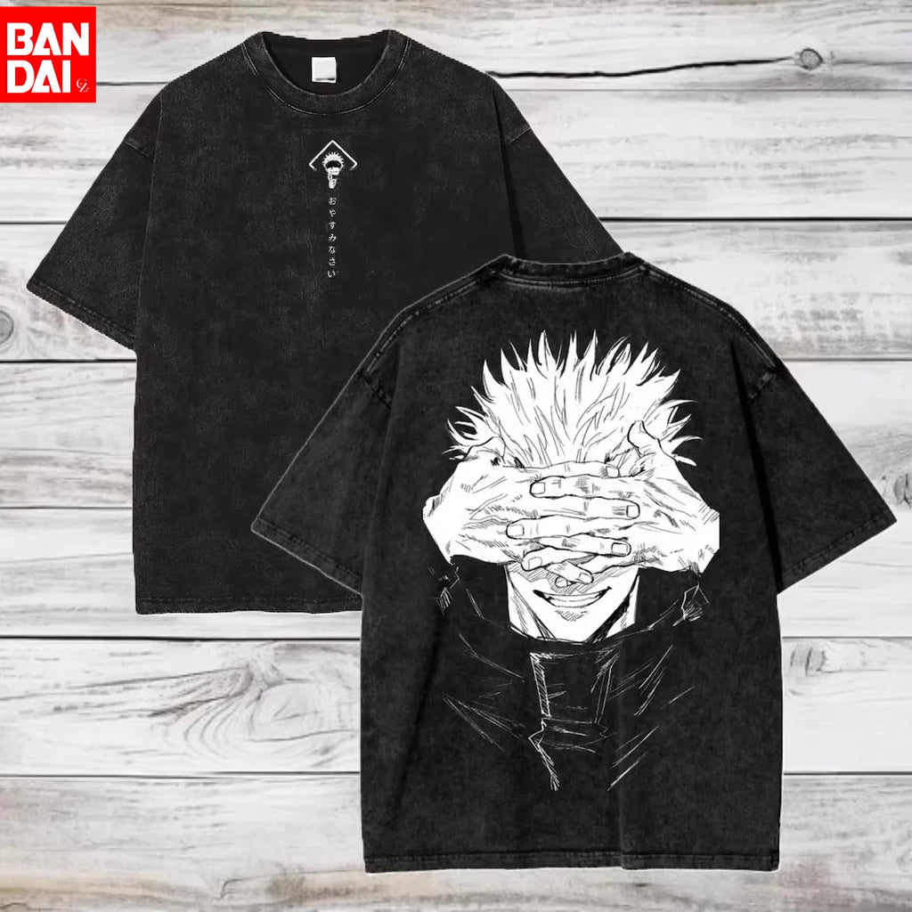Gojo & Sukuna Acid-Wash Tee - Jujutsu Kaisen Shirt | Tekryu