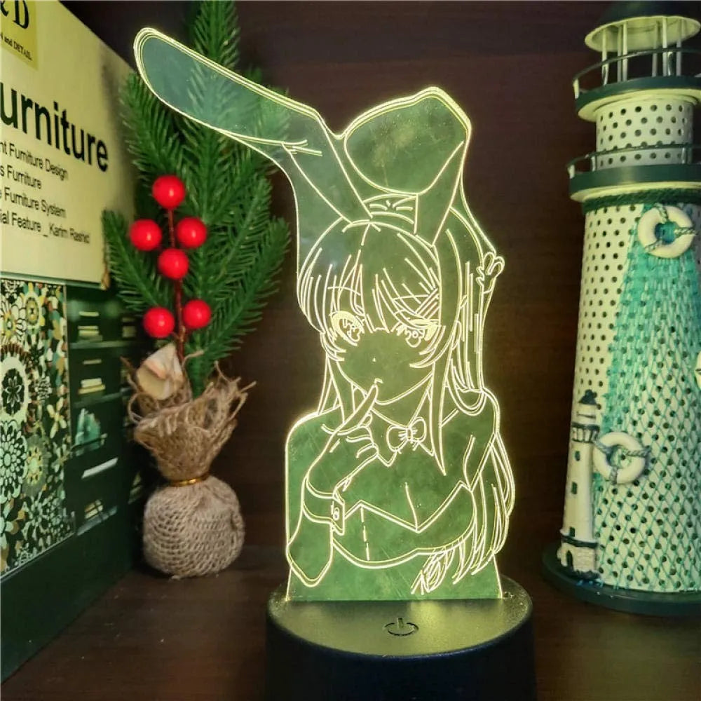 Mai Sakurajima 3D Illusion Lamp - Bunny Girl Senpai | Tekryu