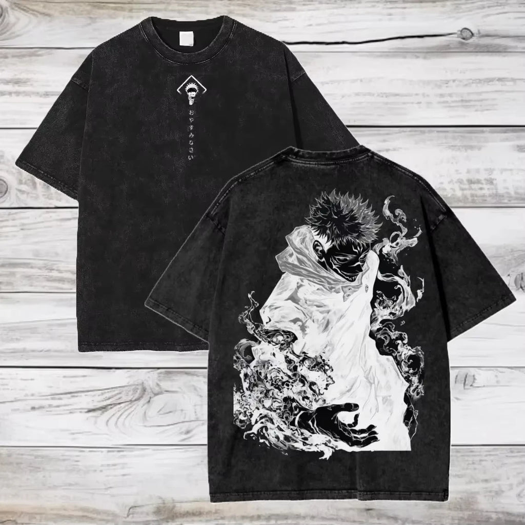 Gojo & Sukuna Acid-Wash Tee - Jujutsu Kaisen Shirt | Tekryu