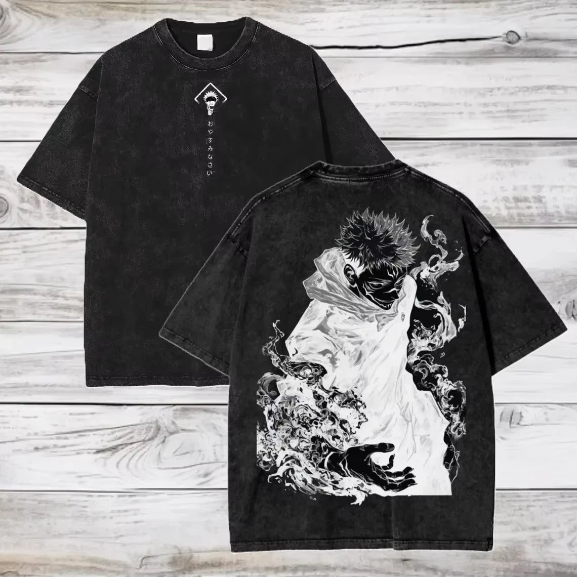 Gojo & Sukuna Acid-Wash Tee - Jujutsu Kaisen Shirt | Tekryu