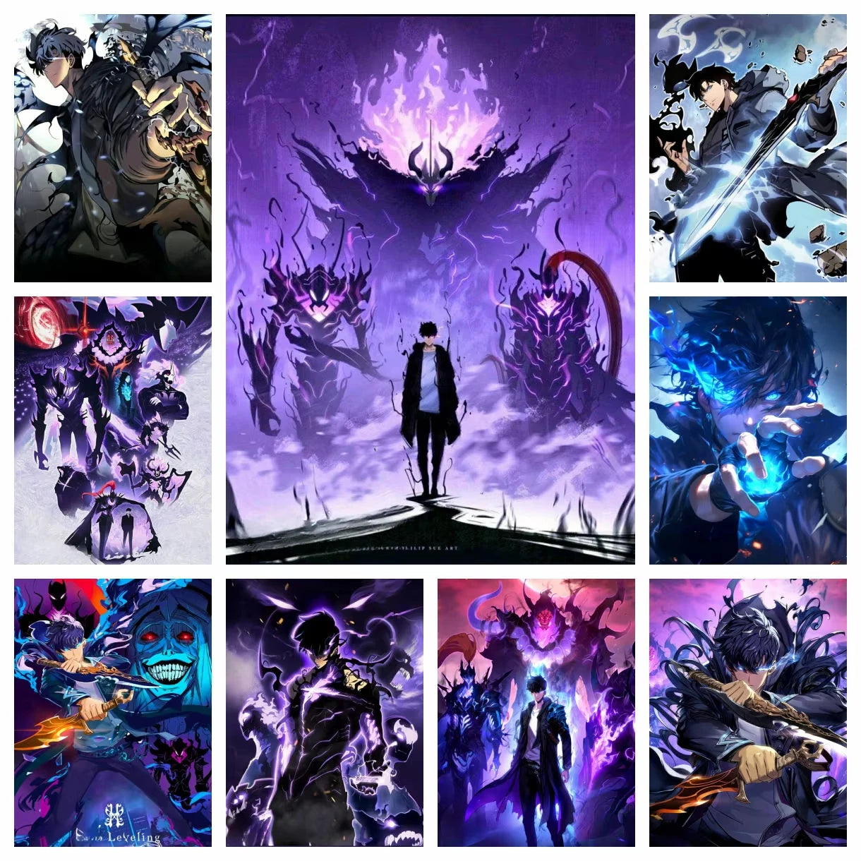 Solo Leveling Diamond Painting Kit - Sung Jinwoo Art | Tekryu