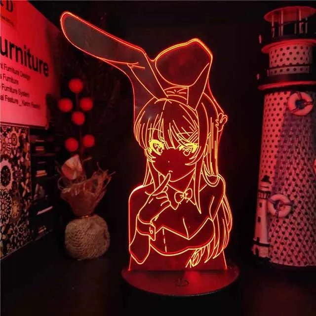 Mai Sakurajima 3D Illusion Lamp - Bunny Girl Senpai | Tekryu