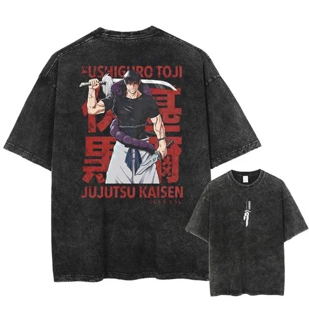 Gojo & Sukuna Acid-Wash Tee - Jujutsu Kaisen Shirt | Tekryu
