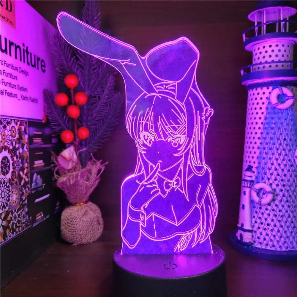 Mai Sakurajima 3D Illusion Lamp - Bunny Girl Senpai | Tekryu