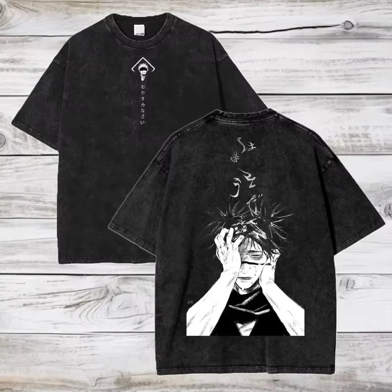 Gojo & Sukuna Acid-Wash Tee - Jujutsu Kaisen Shirt | Tekryu