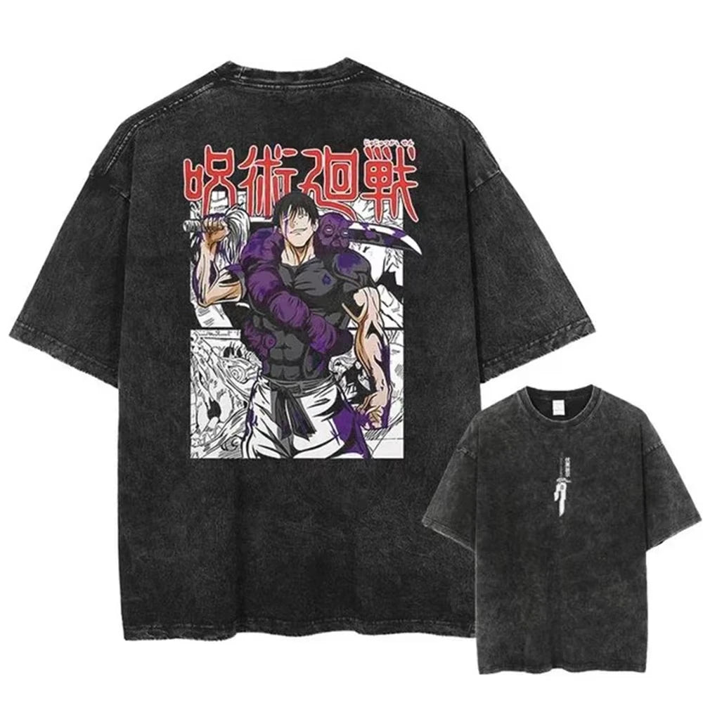 Gojo & Sukuna Acid-Wash Tee - Jujutsu Kaisen Shirt | Tekryu