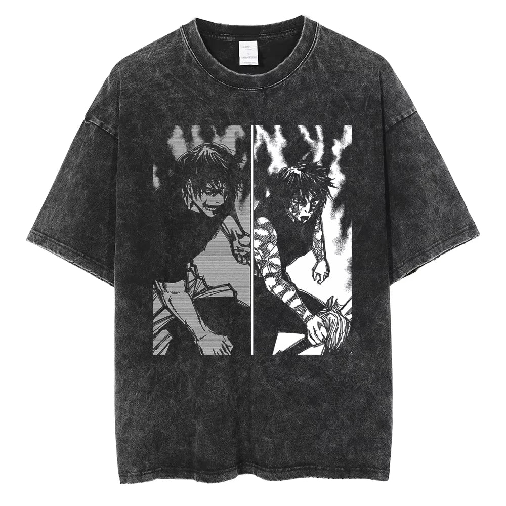 Gojo & Sukuna Acid-Wash Tee - Jujutsu Kaisen Shirt | Tekryu