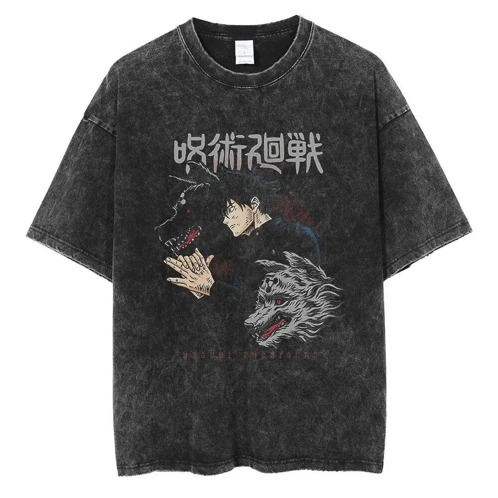 Gojo & Sukuna Acid-Wash Tee - Jujutsu Kaisen Shirt | Tekryu