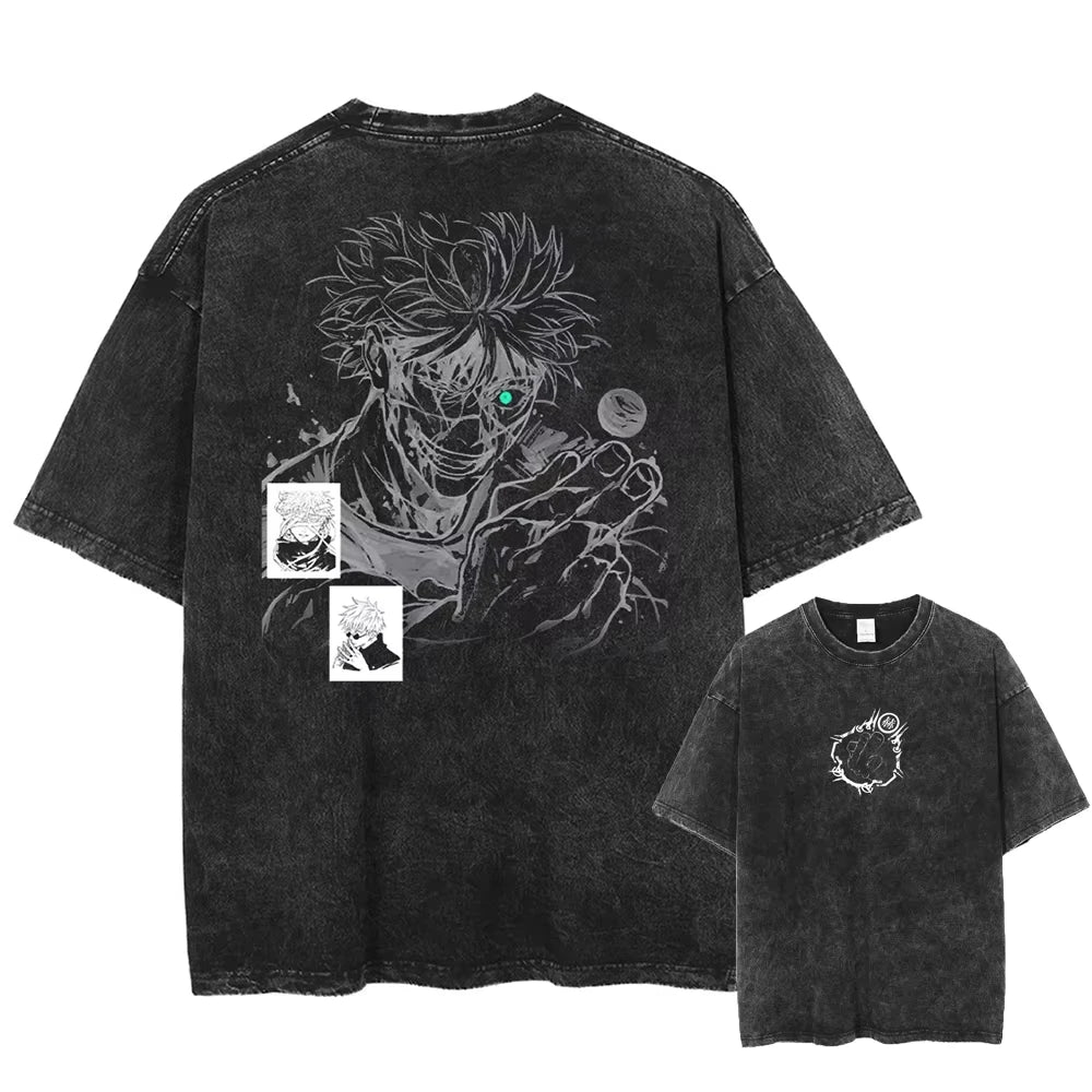 Gojo & Sukuna Acid-Wash Tee - Jujutsu Kaisen Shirt | Tekryu