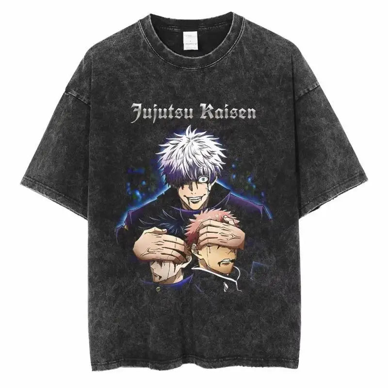 Gojo & Sukuna Acid-Wash Tee - Jujutsu Kaisen Shirt | Tekryu