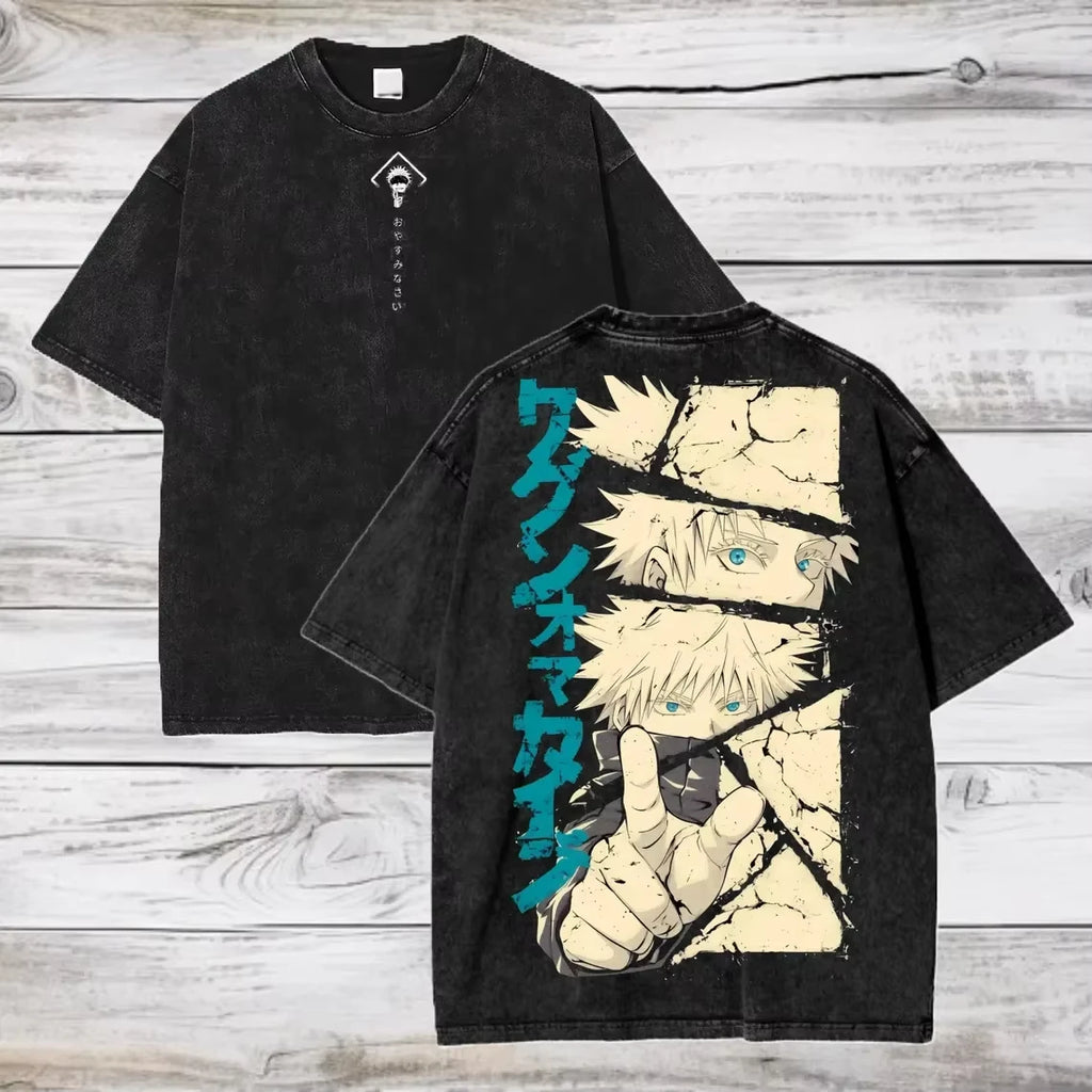 Gojo & Sukuna Acid-Wash Tee - Jujutsu Kaisen Shirt | Tekryu