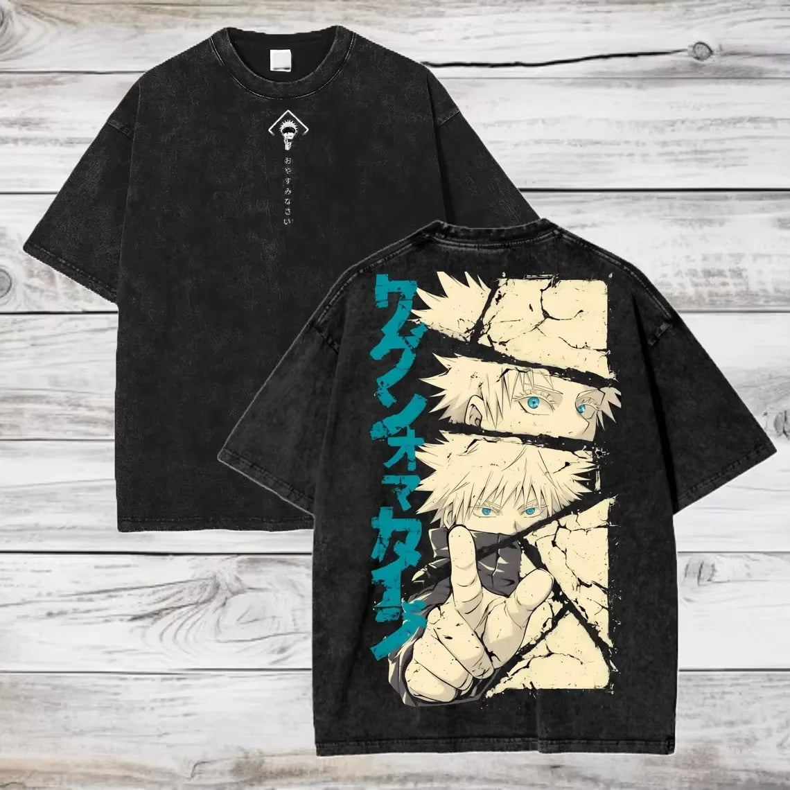 Gojo & Sukuna Acid-Wash Tee - Jujutsu Kaisen Shirt | Tekryu
