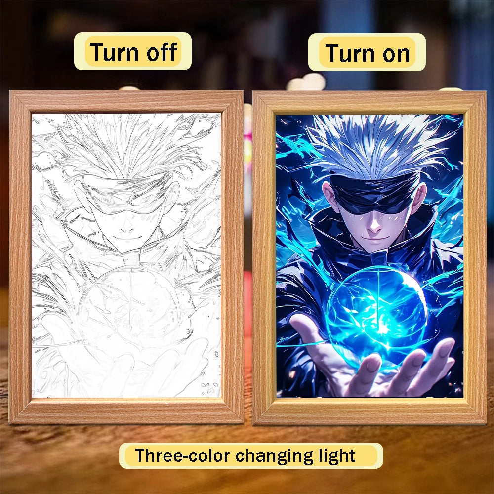 Gojo Satoru LED Frame Lamp - Jujutsu Kaisen Decor | Tekryu